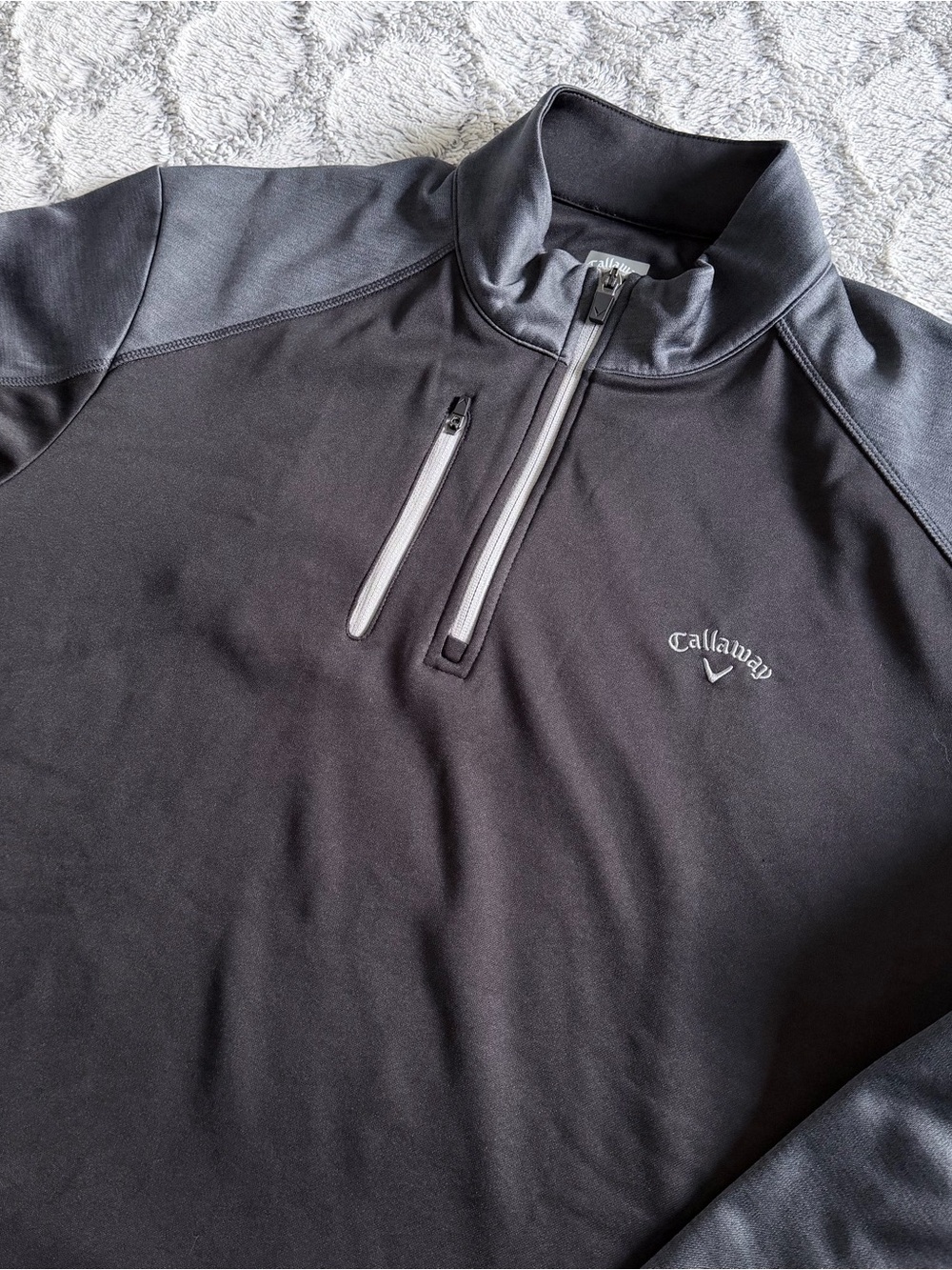 Callaway 1/4-Zip Pullover Sweatshirt Black Grey Mens XL Golf Performance‎
